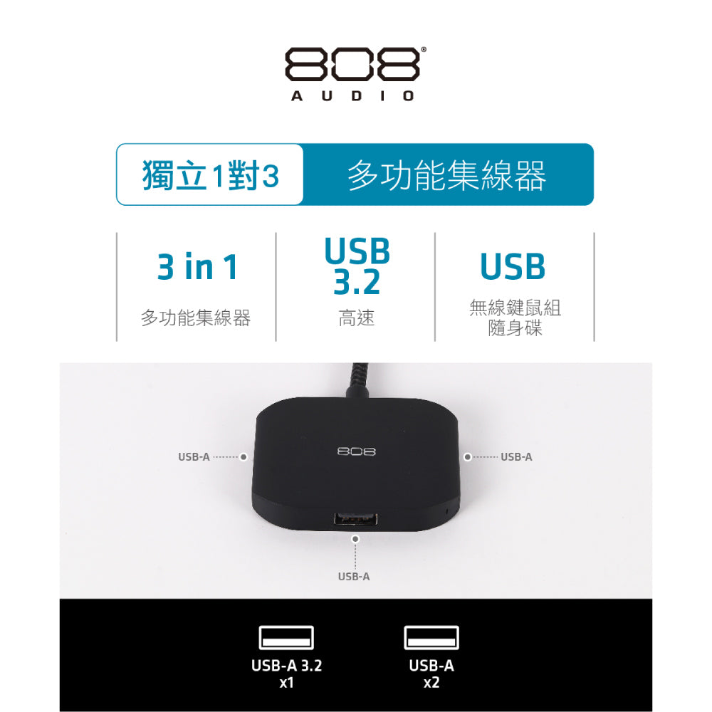 Urban TypeC HUB 三合一轉接器 USB3.2/USB2.(ACPHC5010400BK-GL)