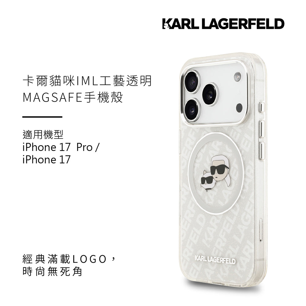 卡爾貓咪 IML滿版LOGO MAGSAFE手機殼 IP17(KLHMP17SHMKBKCHOG)