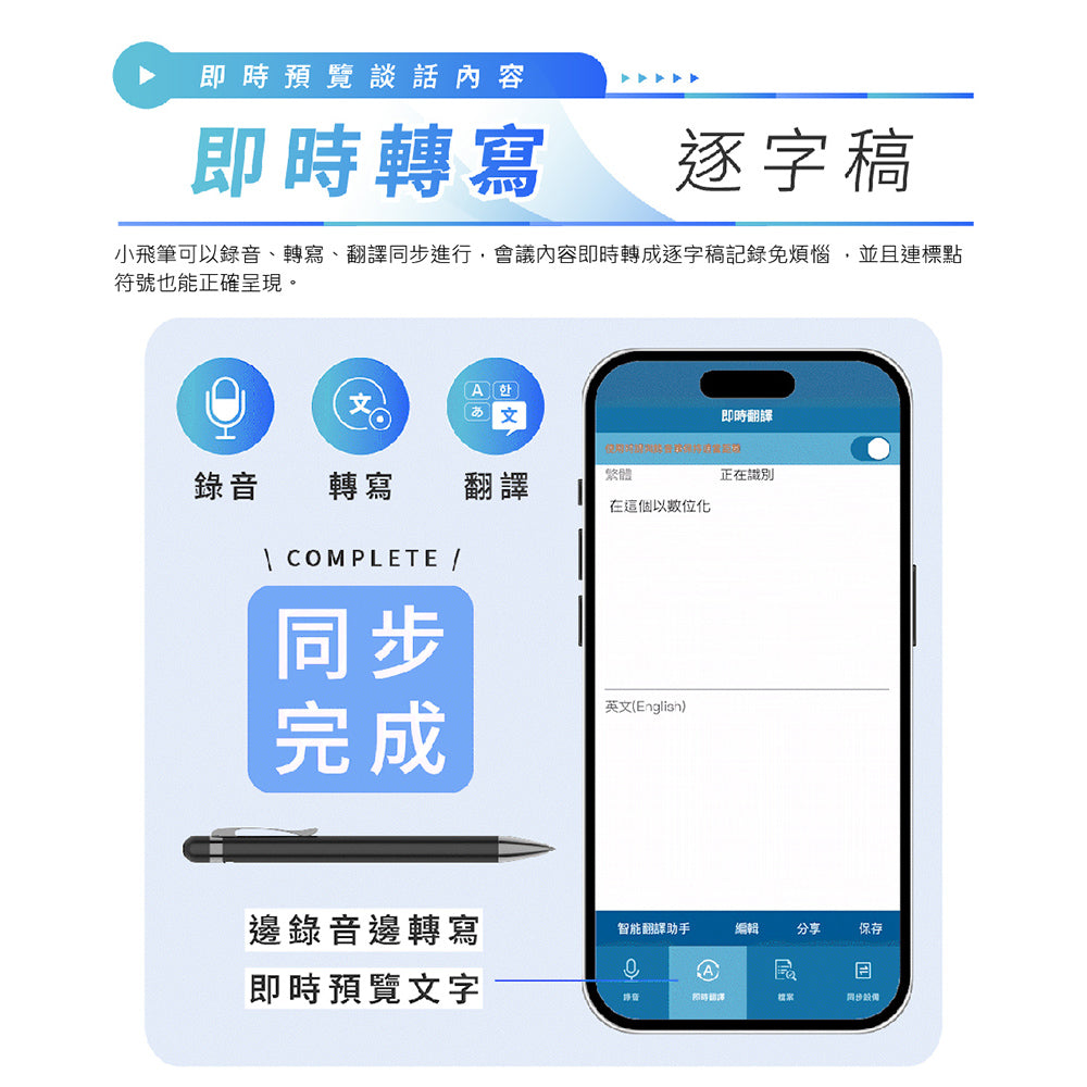 PHILIPS智能錄音筆 銀色(VTR5900 銀色)