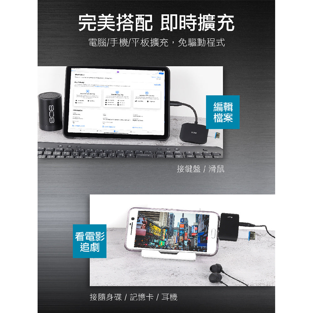 Urban TypeC HUB 二合一轉接器 USB3.2/3.5mm(ACPHC5010100BK-GL)