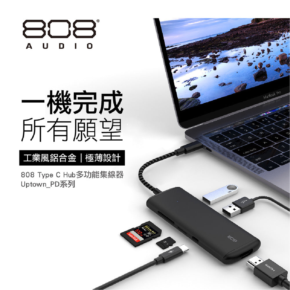 Uptown TypeC HUB六合一轉接器 PD/HDMI/USB3.(ACPHC7010100BK-GL)