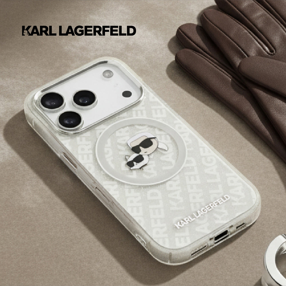 卡爾貓咪 IML滿版LOGO MAGSAFE手機殼 IP17(KLHMP17SHMKBKCHOG)