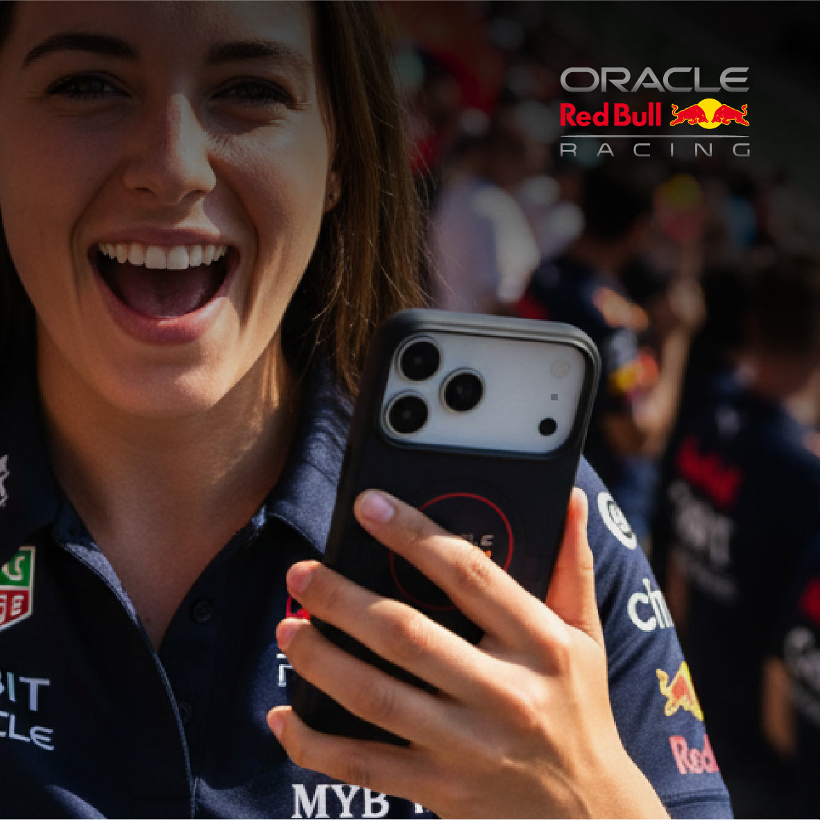 REDBULL RACING 網格壓紋PU皮革MAGSAFE手機殼 iPhone 17 Pro Max