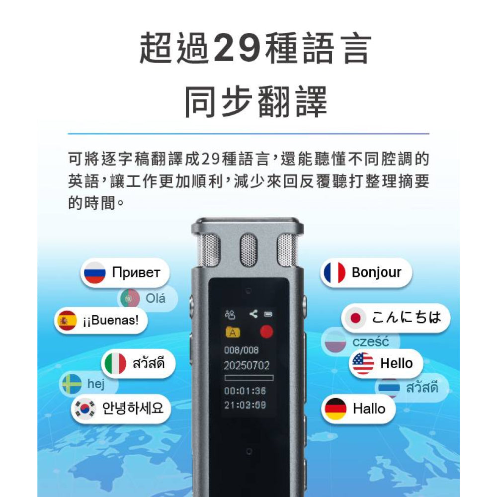PHILIPS 智能錄音筆(M)多國旗艦